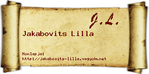 Jakabovits Lilla névjegykártya